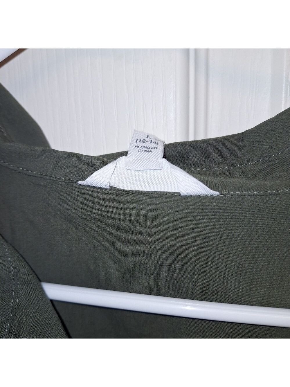 Time and Tru Olive Green Long Sleeve Shirt Dress Large - Picture 5 of 6